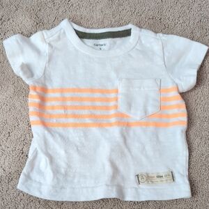 Carter's White and Orange Short Sleeve Tee